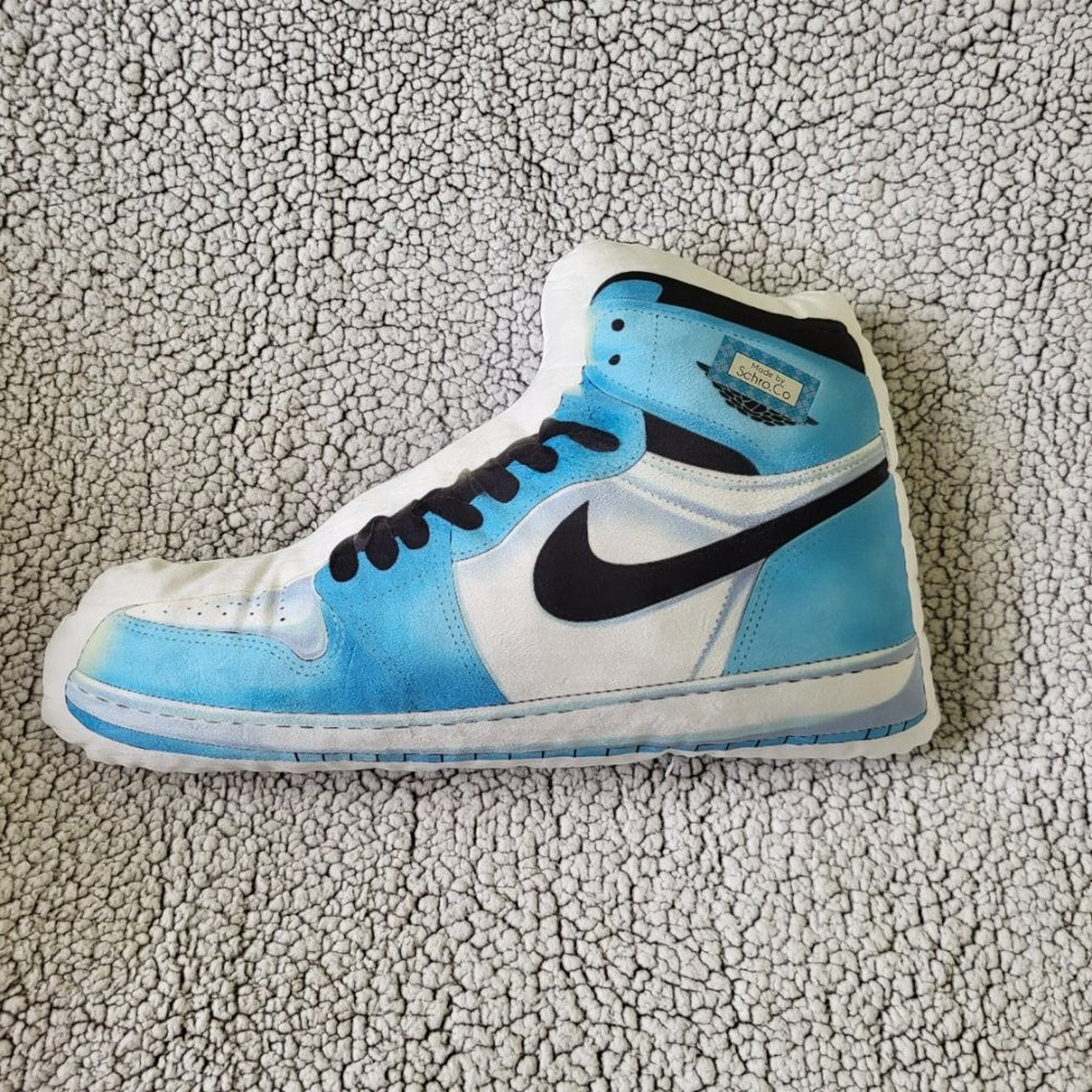 University Blue Jordan Sneaker Pillow